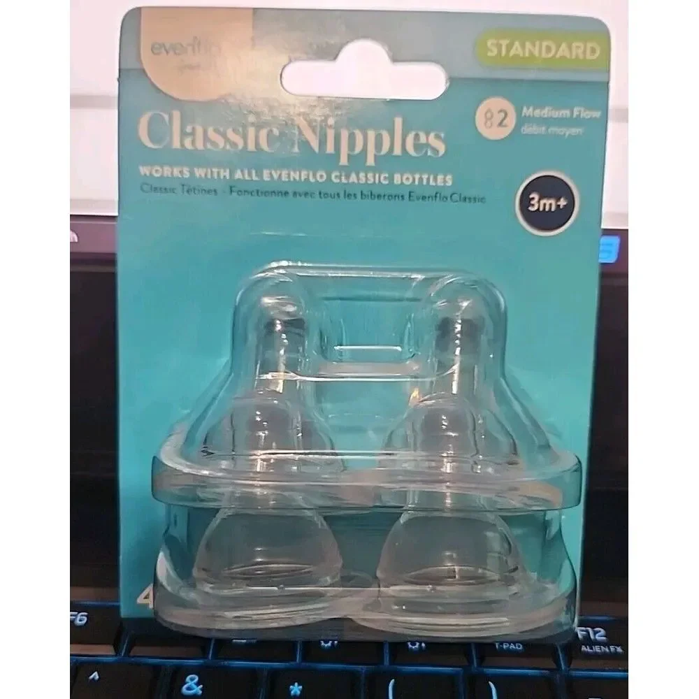 Lot Of 2-Evenflo‎ Classic Silicone Nipples Stage 2 Medium Flow